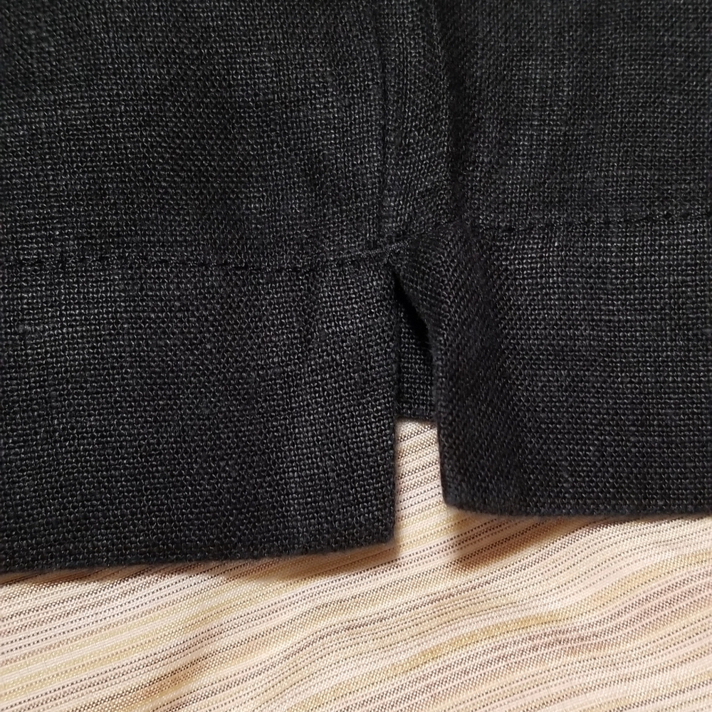 EUC J. Jill Black Linen Cropped Pants Size L - Picture 3 of 8